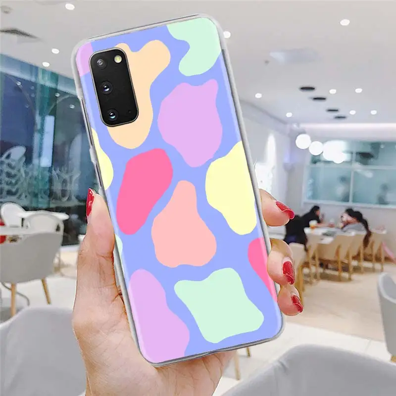 

Cute Colorful Cow Pattern Phone Case 6.5" for Samsung Galaxy S20 FE S10 Plus S21 Ultra S10e S8 S9 Plus Hard PC Cover Bumper