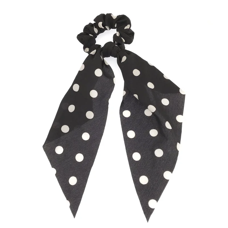 Женская резинка для волос с бантом в горошек эластичная повязка-шарф стиле ретро