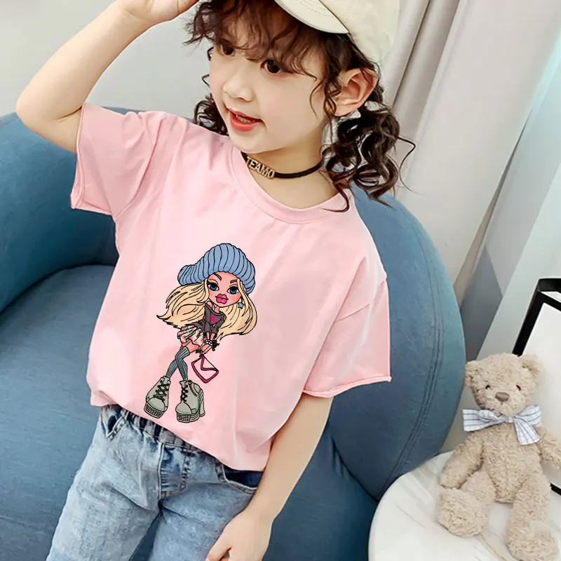 

New Shelf Summer Clothes Sweet Fashion Girl T-Shirt Pink Short Sleeve Tops Baby Things For Girls Clothes Boys T Shirt Kids Boy