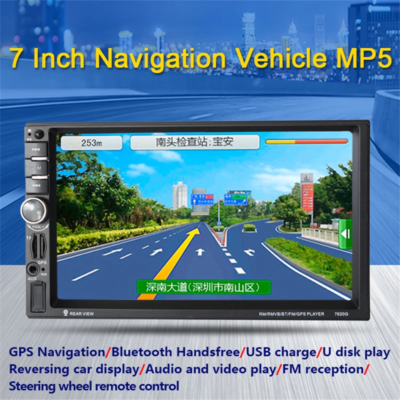 7020G gps навигация Автомагнитола 2Din Mp5 мультимедийный плеер стерео Зеркало Ссылка FM