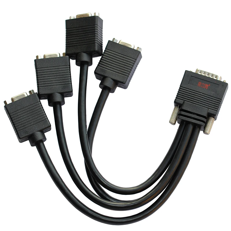 LFH60 to 4 VGA DMS 60 pin Low Force Helix special graphics video output conversion cable images - 6