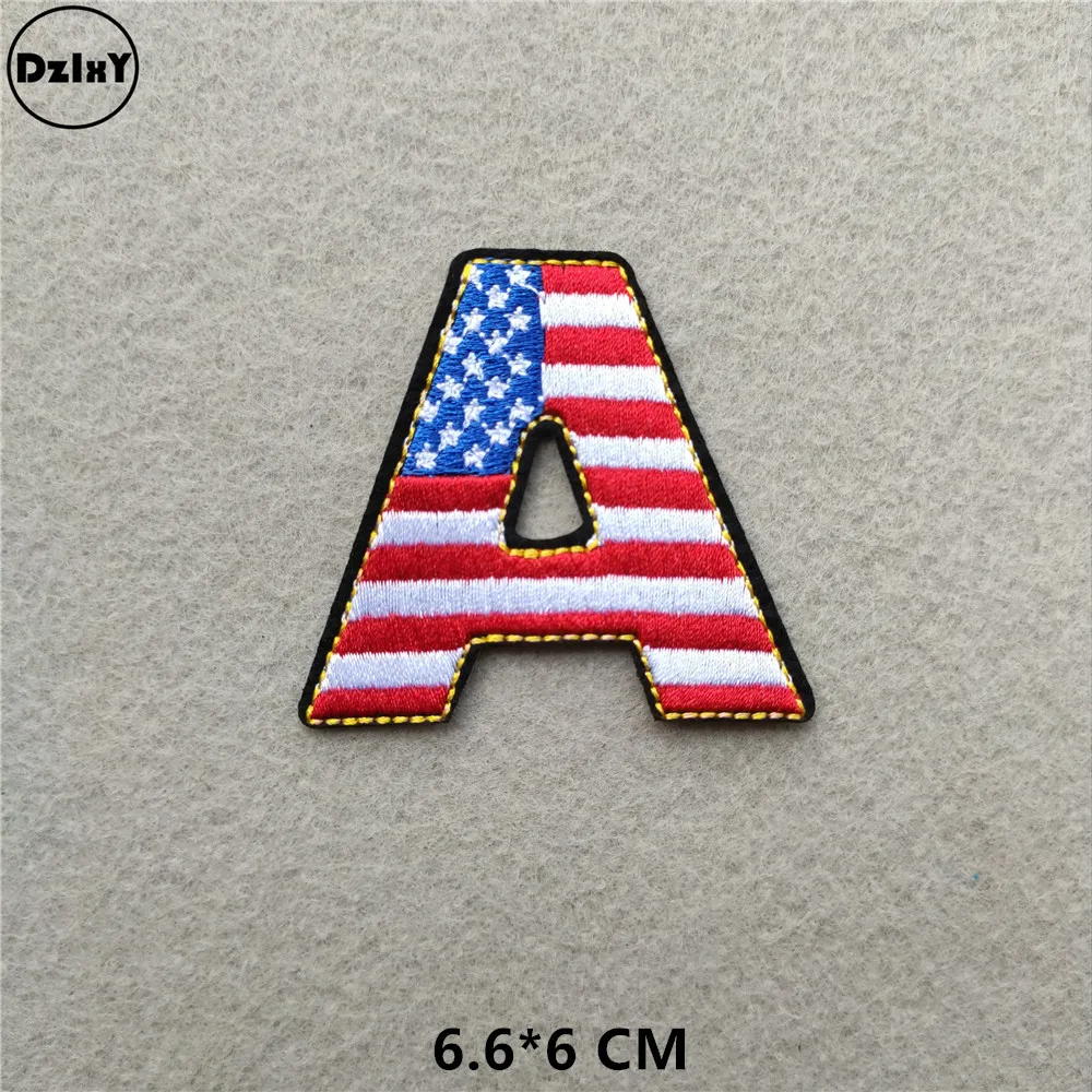 1-PCS-G-580 Нашивки с американским флагом для одежды, сделай сам, в полоску, железные Аппликации, термонаклейки для одежды с вышивкой, значки с британским флагом@ D - Цвет: 1-PCS-G-580