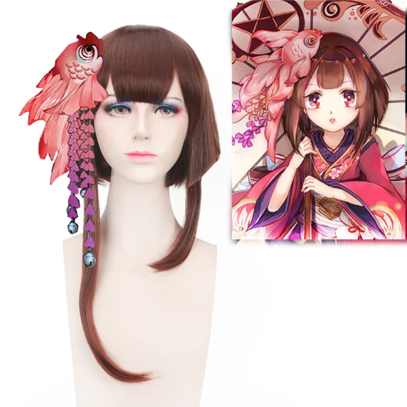 

Anime 45CM Onmyoji Kagura Layered Cosplay Wig Hair Halloween Costume Party Play Wigs For Women