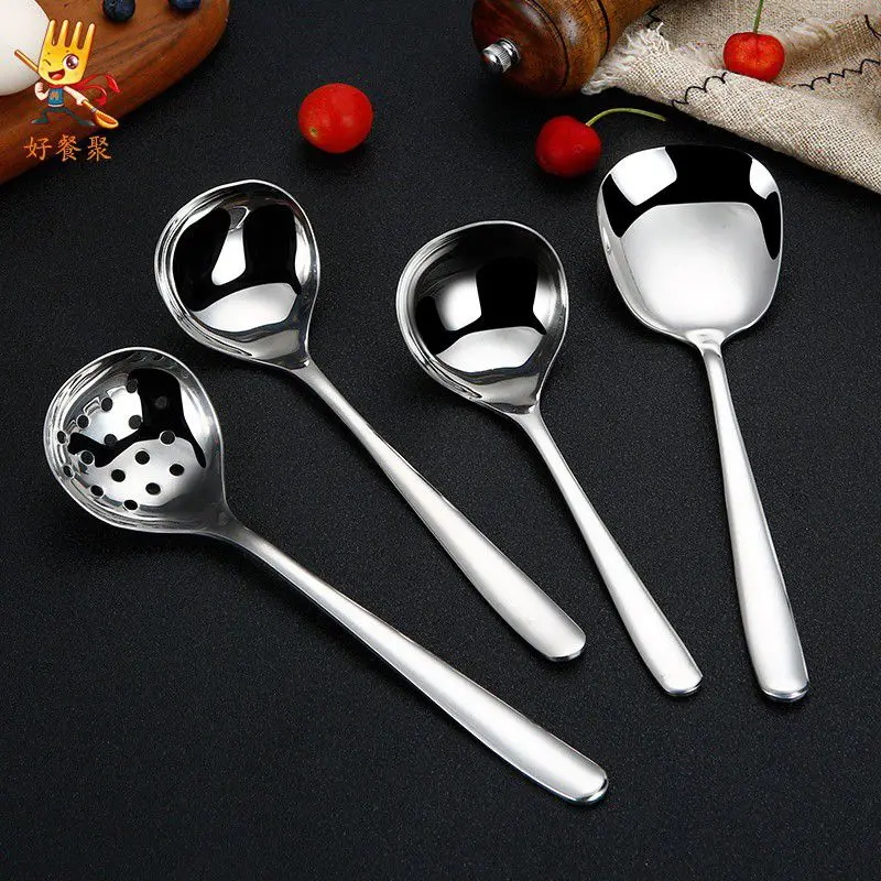 Серебряная длинная нержавеющая сталь для ложек набор столовых приборов супа