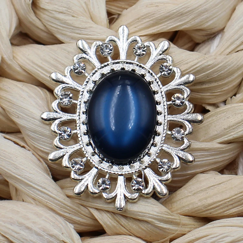 Модные блестящие стразы кошачий глаз из Овального сплава 10 шт./партия 24*28 мм