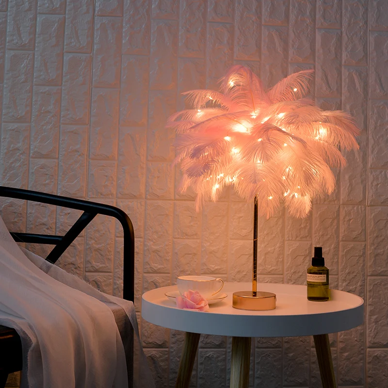 

Artpad Romantic Feature Table Decor Lamp Pink White Girl Bedside Lamp with Remote Control Flash Light Stand Night Lamp Good Gift