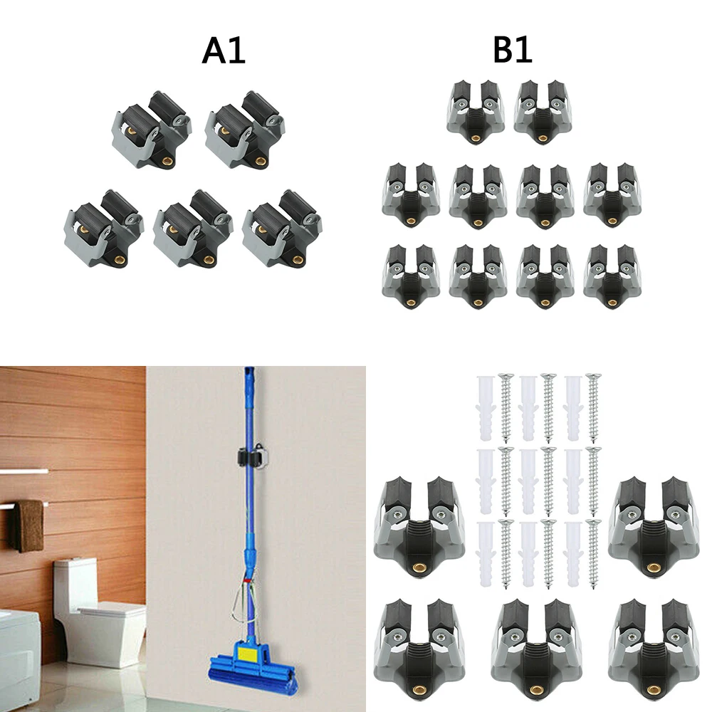 

Mop clip storage mop holder fixed household mop wall hanging durable bathroom Storage Rack