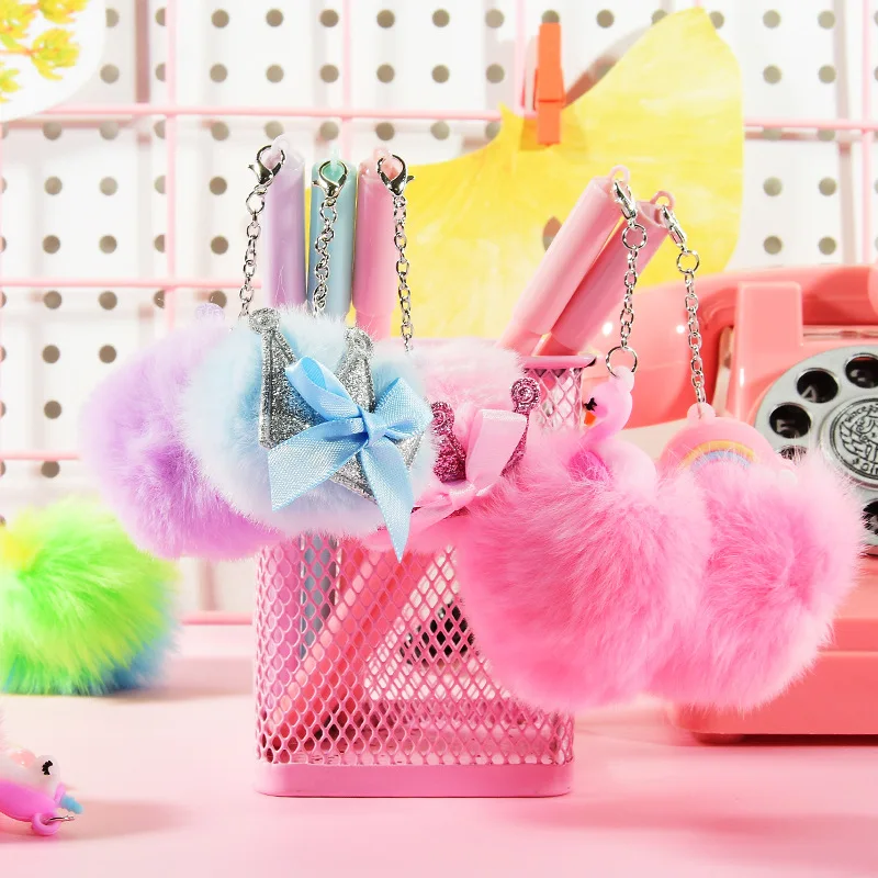 

36 Pcs/lot Flamingo Unicorn Rainbow Hairball Gel Pen Cute 0.5 Mm Black Ink Signature Cute Pen School Office Writing Supplies