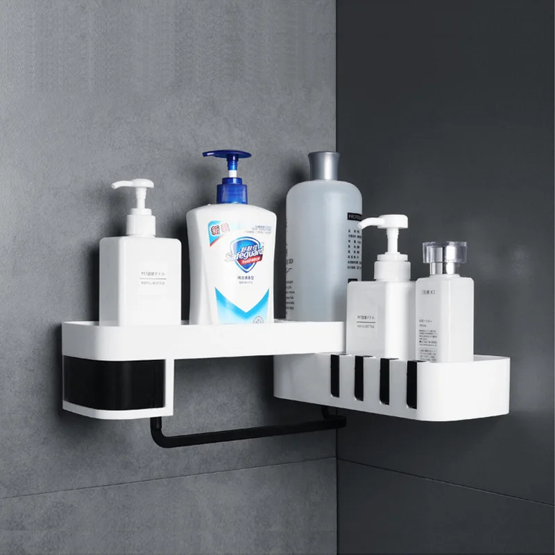 

Corner Shower Shelf Bathroom Shampoo Shower Shelf Holder Kitchen Nail-Free Bathroom Storage Rack Organizer Wall Mounted Rack New