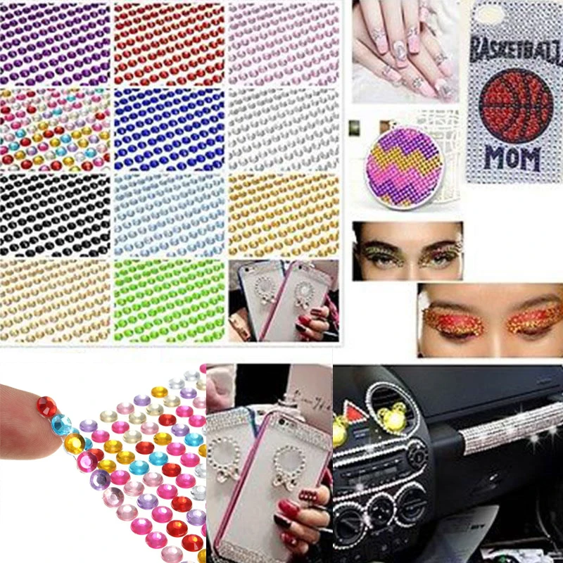 990 шт DIY самоклеящийся, со стразами наклейки декоративный удобный практический