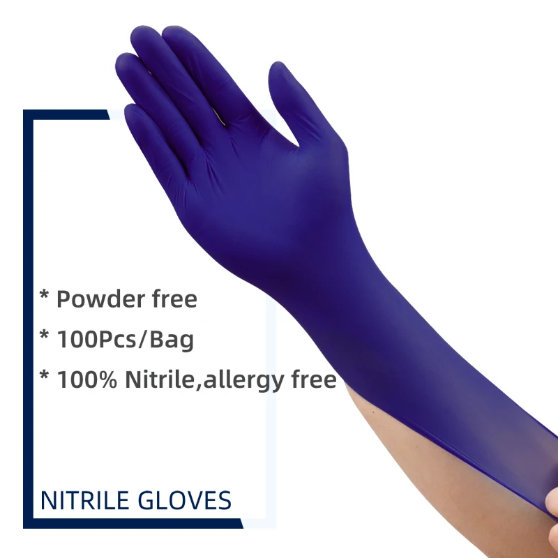 Нитриловые перчатки 100 шт. пищевые водонепроницаемые одноразовые AllergyFree для