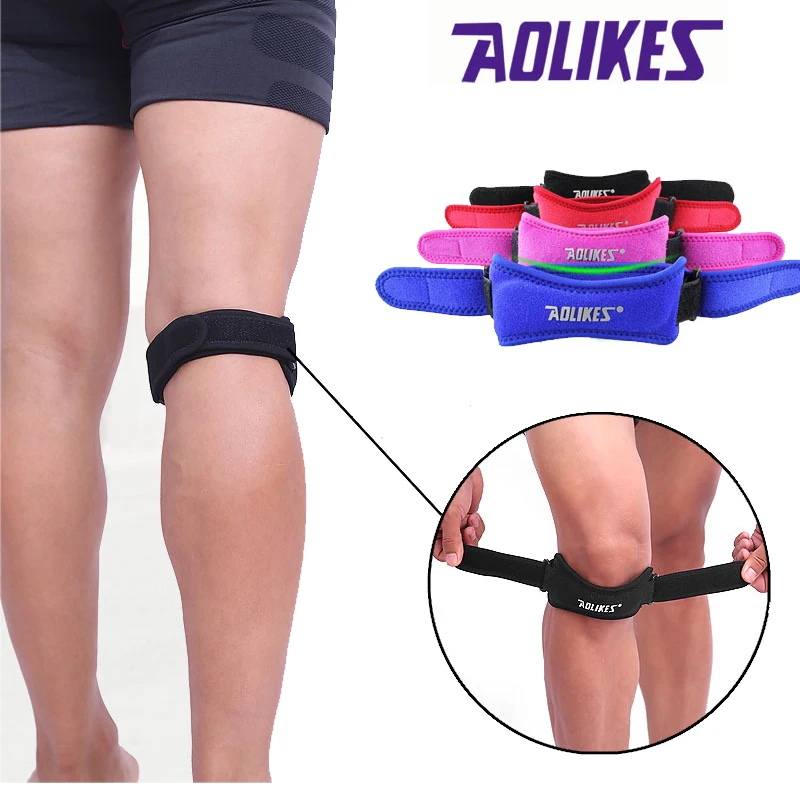 

AOLIKES 1PCS Adjustable Sport Outdoor Running Knee Support Brace Patella Sleeve Wrap Cap Stabilizer Basketball Harm Prevent
