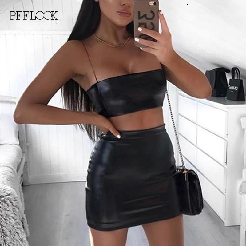 Сексуальный клубный комплект из 2 предметов PFFLOOK 2019 Женский облегающий