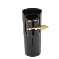 tenor saxophone sax mouthpiece cap and soft leather ligature golden screw