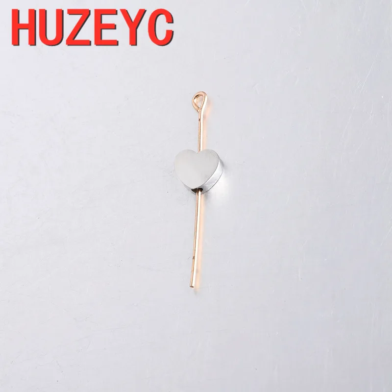 

2pcs 1.8mm Hole Small Love Heart Charm Fashion 316L Stainless Steel Drilling Pendant Necklaces Women Chain Neckalce DIY Jewelry
