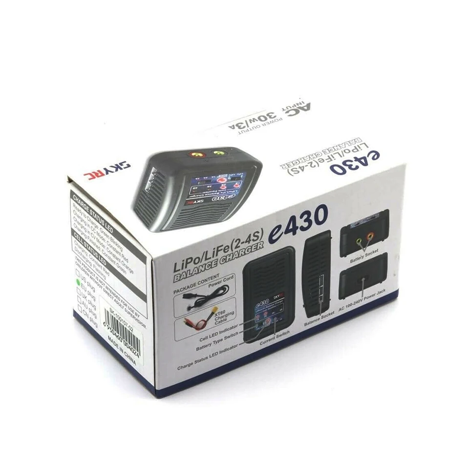 Зарядное устройство Skyrc e430 зарядное 30 Вт 1-3A 100-240 В AC для 2 S-4 S LiPo