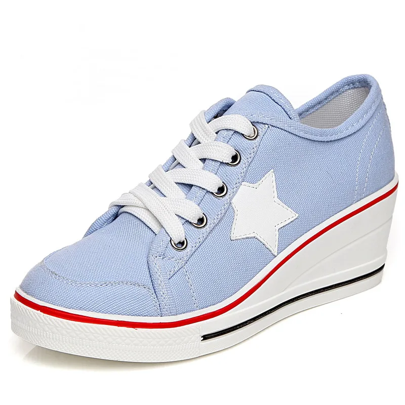 Кроссовки женские джинсовые повседневная обувь на платформе плоская танкетка