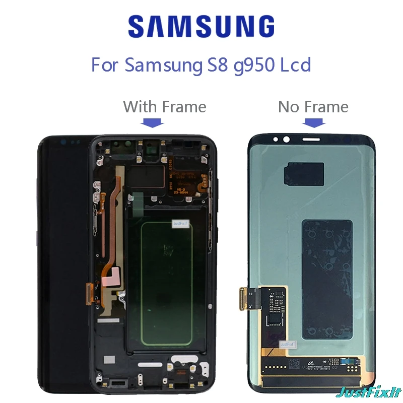 Для samsung S8 S8 Plus G950 G950f G955 G955U ЖК-дисплей сенсорный экран с рамкой дигитайзер сборка протестированная Рабочая
