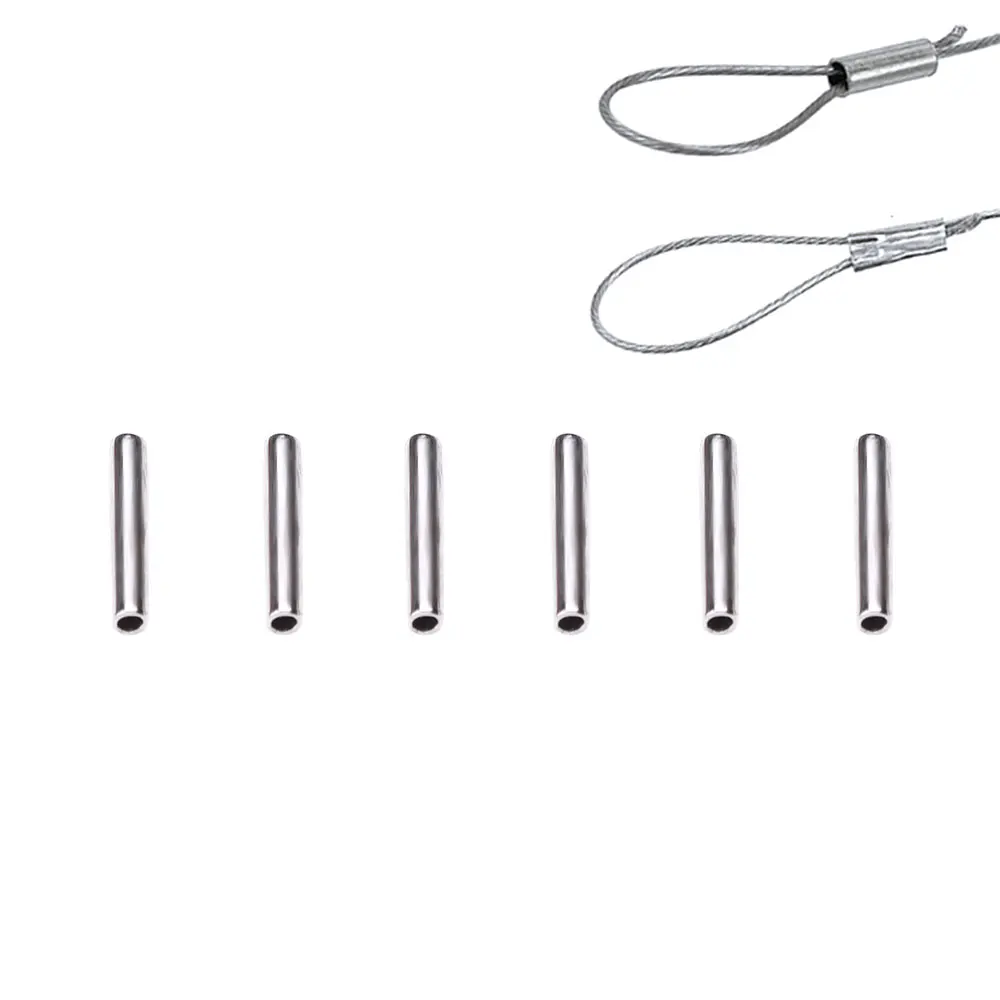 100pcs Black Round Copper Fishing Tube Fishing Wire Pipe Crimp Sleeves Connector Fishing Line Accessories Tool