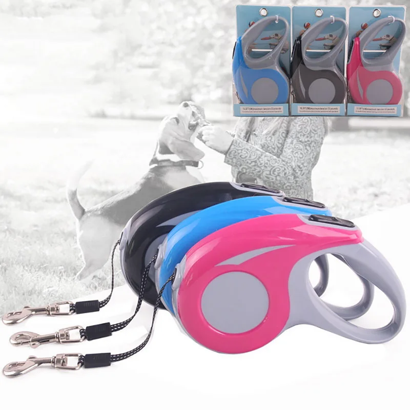 Ходьба автоматический выдвижной поводок для собаки кошка легкого захвата 3 м/5 м