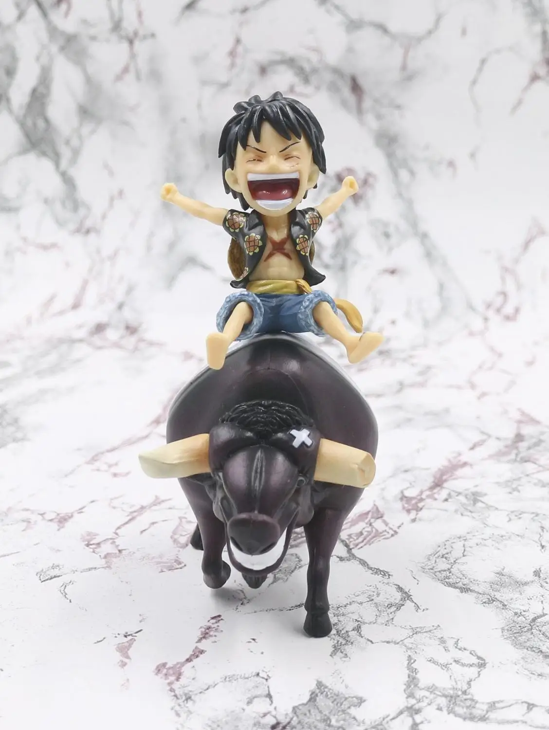 12 см аниме One Piece ride a cow Monkey D Luffy on an бык Мул ездить ПВХ экшн-фигурки коллекционные