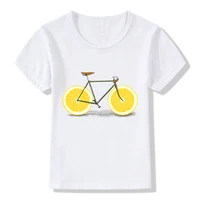 fruit bicycle design children funny t shirt boys girls cartoon bike summer tops t shirt baby kids casual clothes
