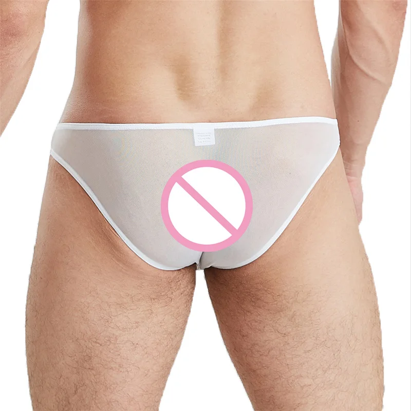 Ультра-тонкие сетчатые Короткие трусы мужские сексуальные бикини в стиле