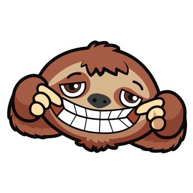 

Funny Sloth Face Vinyl Sticker Decal Window Car Van Bike