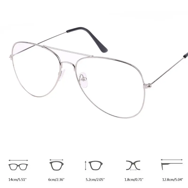 

Large Fashion Retro Metal Clear Lens Glasses Designer Tear Drop Frame Eyeglasses D08C