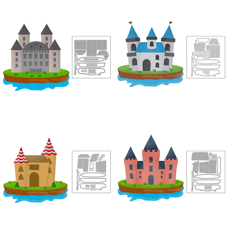 Горячая новинка 2020 металлические Вырубные штампы в виде замка трафареты для