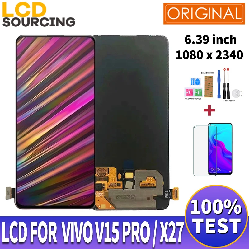 Оригинальный ЖК дисплей AMOLED 6 39 дюйма для Vivo V15 Pro зеркальный X27 замена