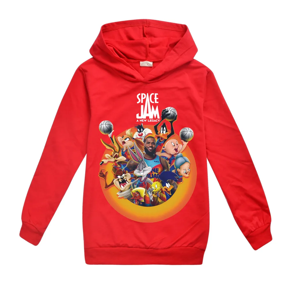 Осенне-зимняя детская одежда Space Jam 2 футболка с графическим рисунком для