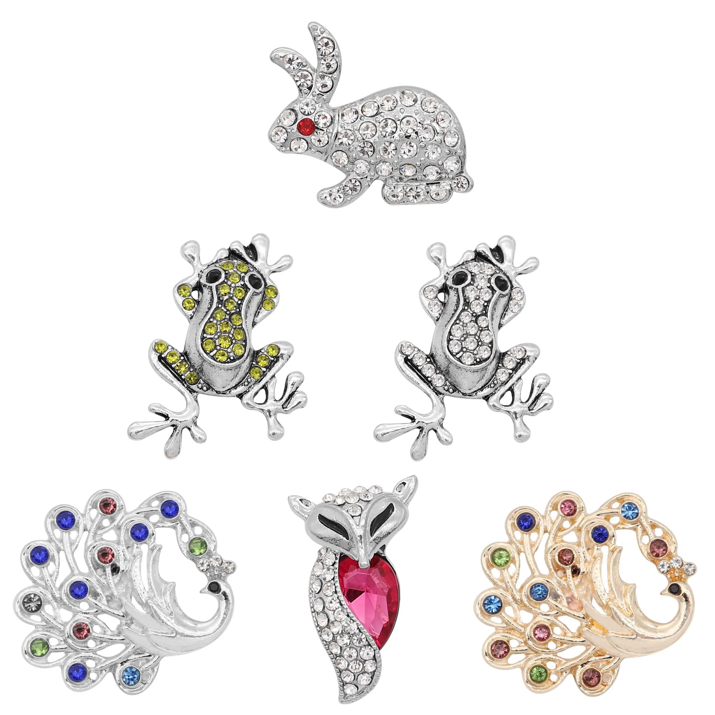 Оптовая продажа оснастки ювелирные изделия 18 мм кнопки смешанные белые стразы