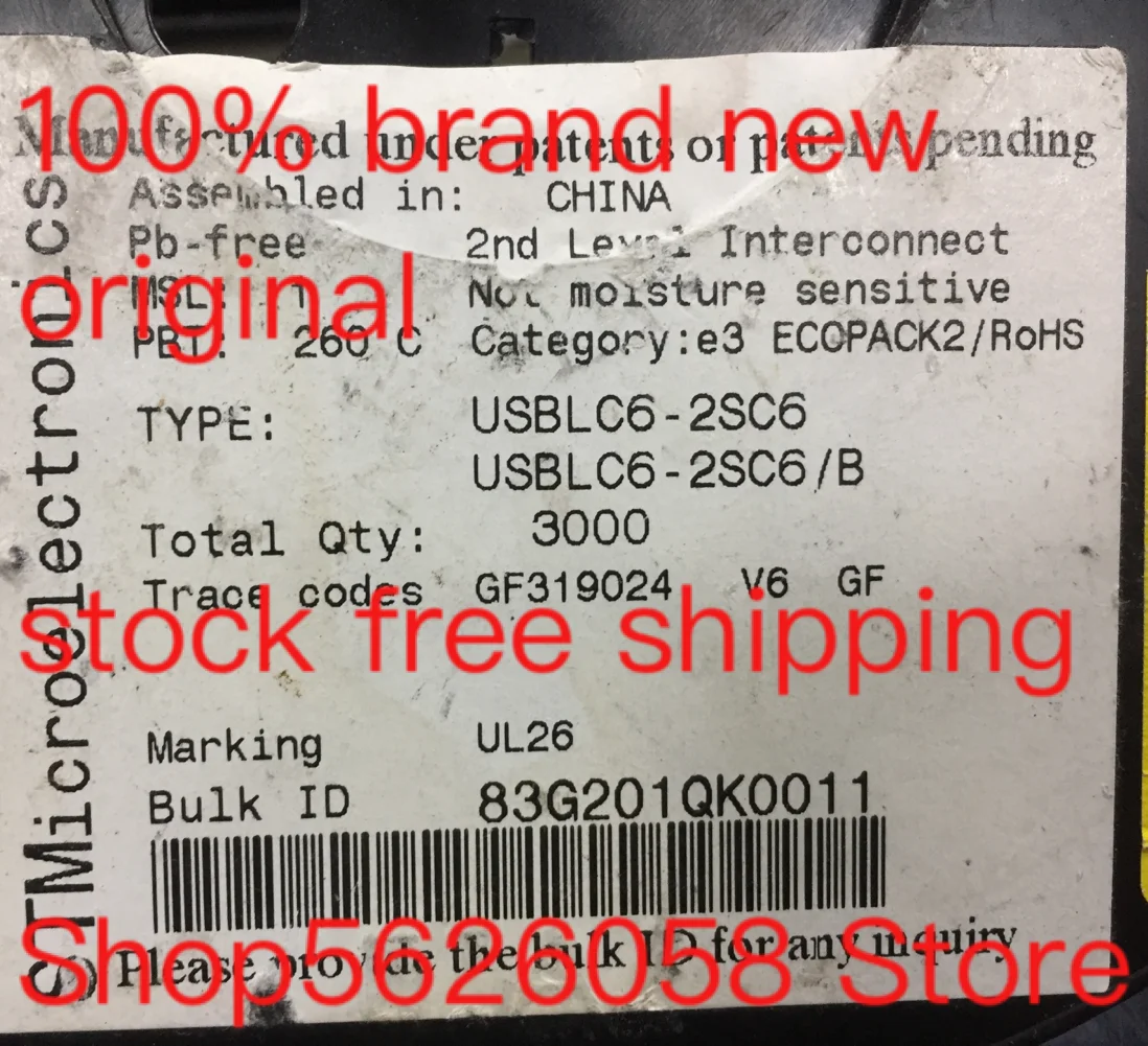 USBLC6 2SC6 SOT23 6 100% новый оригинальный Бесплатная доставка в наличии 50 шт 3000