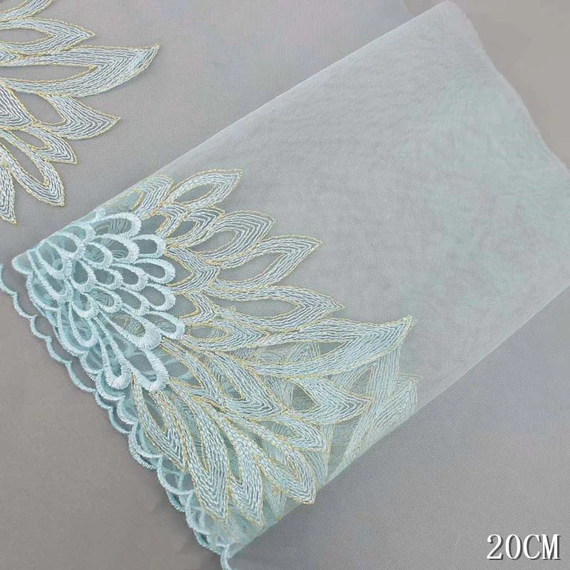 30 ярдов сетчатая нить полиэстер ткань перо кружевная бейка Вышивка Шитье