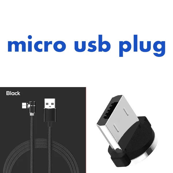 Черный 90 градусов локоть Магнитный Micro Usb кабель для samsung Xiaomi LG huawei Быстрая зарядка USB Android мобильный телефон кабель Usb зарядное устройство - Цвет: Черный
