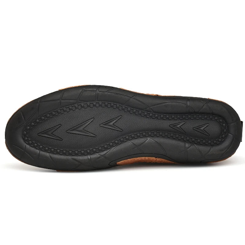 Мокасины мужские кожаные туфли на плоской подошве удобные повседневная обувь