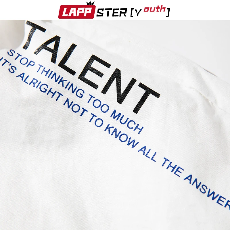 LAPPSTER Men Solid Korean Shirts 2020 Mens Pockets White Streetwear Long Sleeve Male Dress Regular Fit Clothing | Мужская одежда