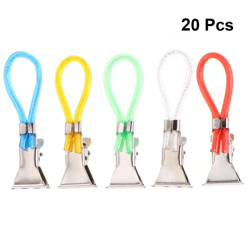 20 шт. металлические зажимы для полотенец пластиковые цветные веревки держатель