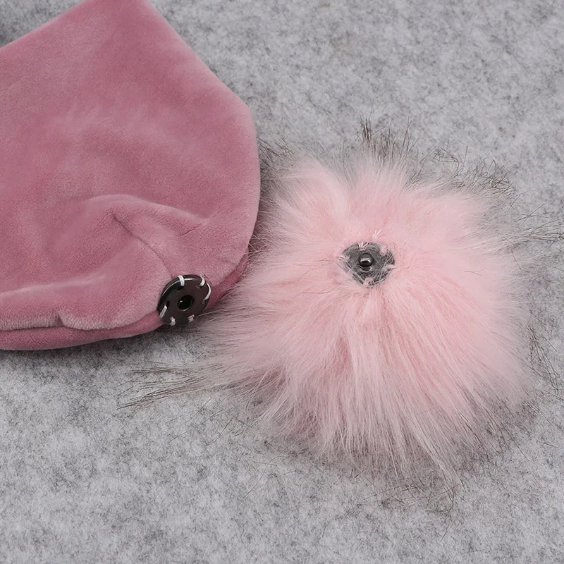 Autumn Winter Thicker Warm Velvet Childs Kids Faux Fur Pompom Beanies Hats 2018 Soft Newborn baby Boys Girls Toddler Cotton | Детская