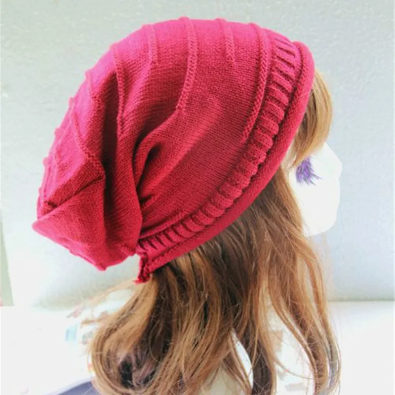 Вязаные шапки для мужчин и женщин мешковатая Шапка-бини в стиле унисекс Теплая