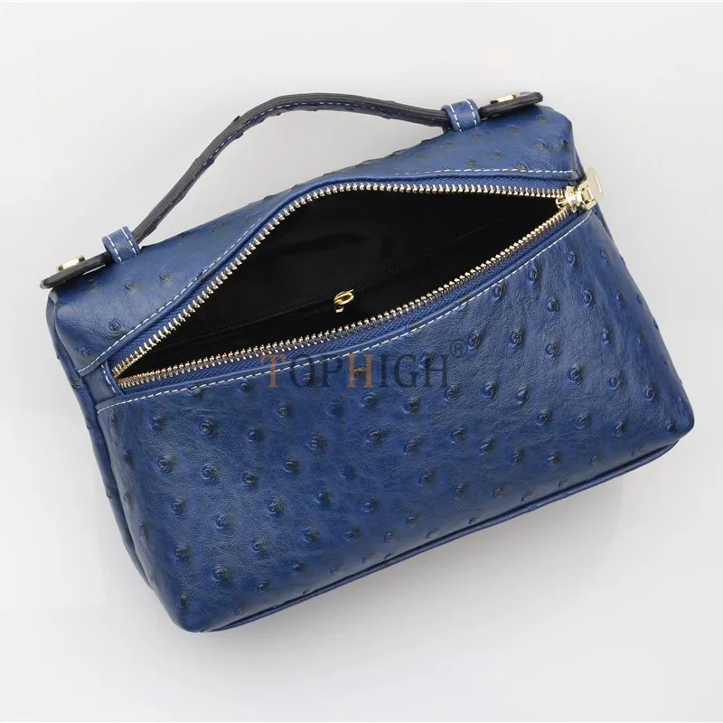 TOPHIGH Blue Ostrich индивидуальный дизайн Змеиный узор натуральная кожа маленькая