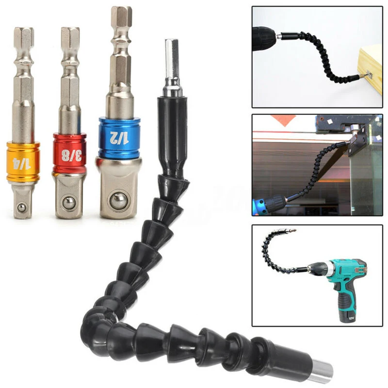 

Flexible Shafts Socket Adapter Drills Extension Screwdriver Tool Holder Link Set