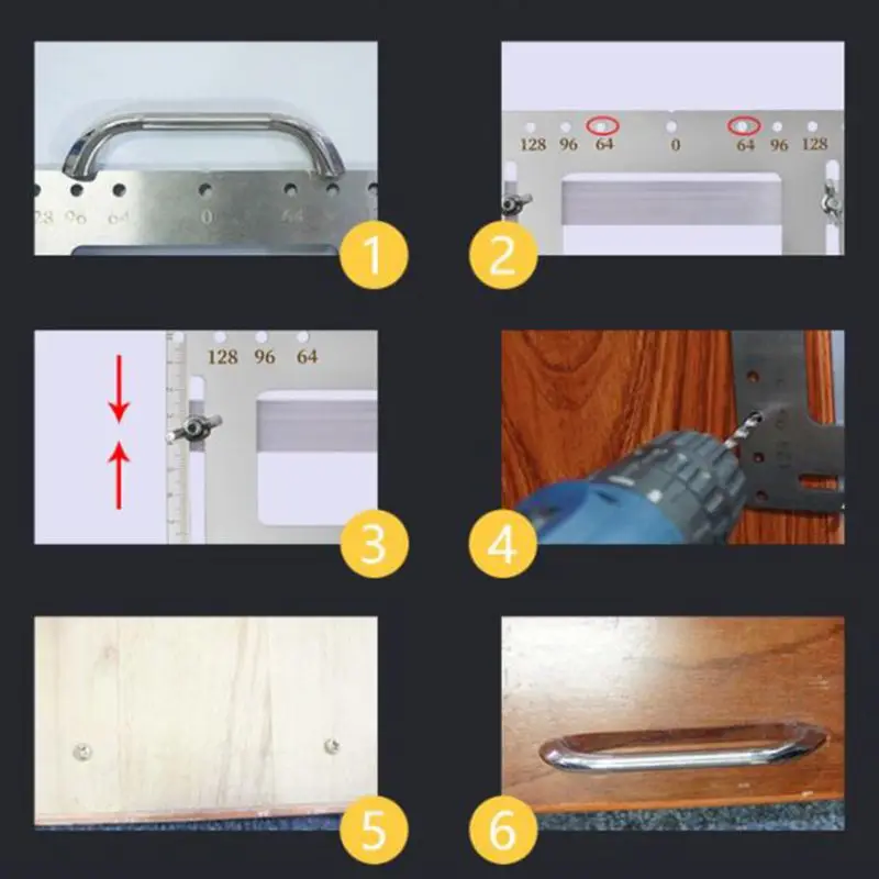 

Cabinet Door Knob Handle Hole Locator Punching Drill Bit Guide Installation Jig