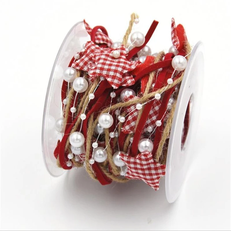 

Omilut Christmas Tree Decoration Christmas DIY Star Chain Ribbon Happy New Year 2019 Gift For Child Merry Christmas Party Decor