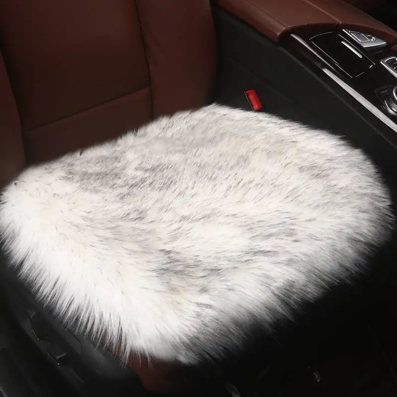 small gray 1pcs Поставка Новая зимняя Автомобильная длинная плюшевая подушка/чехол для сиденья автомобиля плюшевый стульчик коврик шерстяной коврик - Название цвета: small gray 1pcs