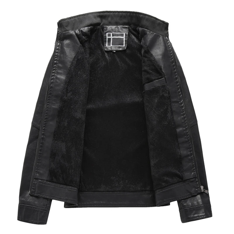

Winter Men's Leather Jacket Male Coat High Quality Fleece PU Motorcycle Jacket Men Bomber Jacket Brand Clothing Outwear BF1799