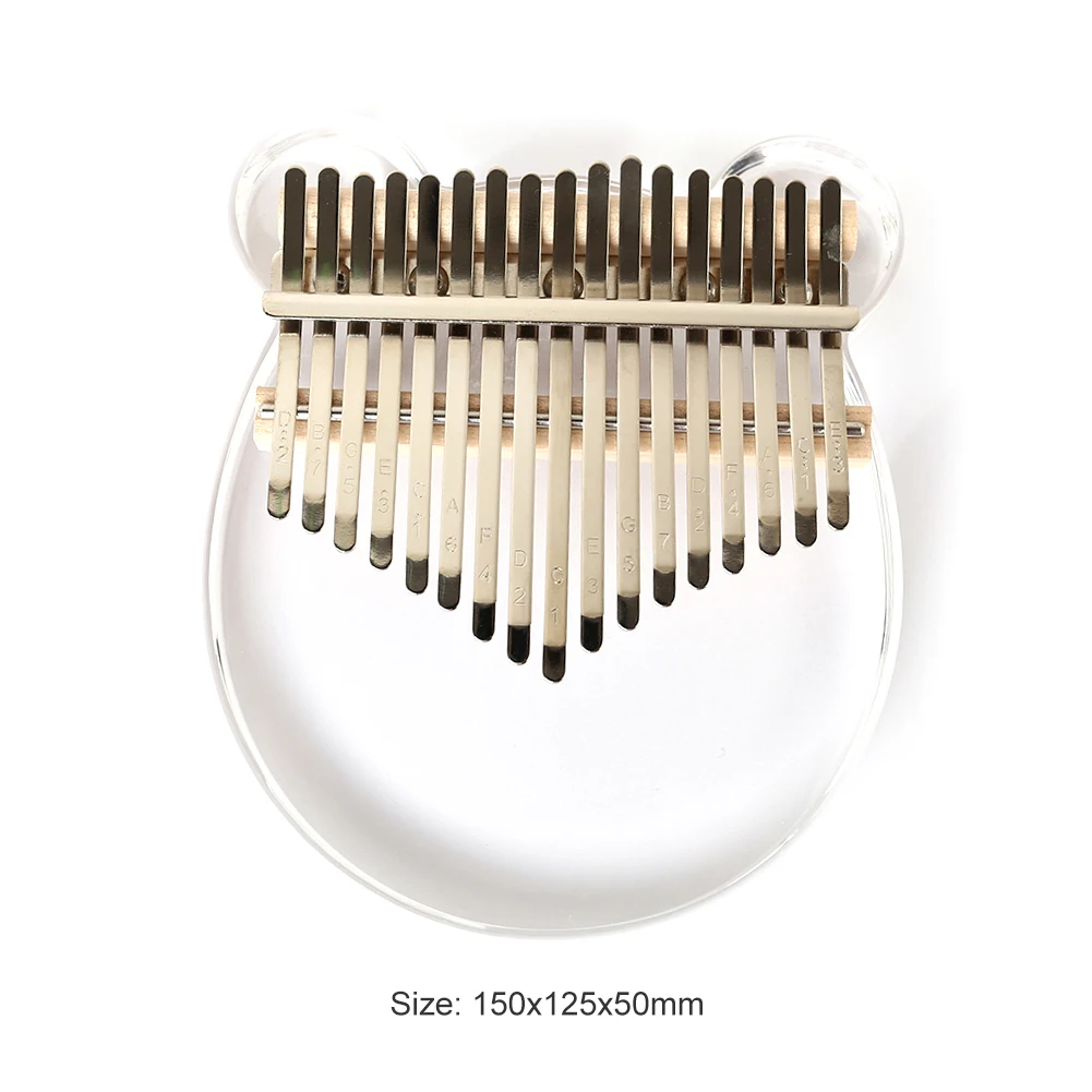 

Child Beginners Portable Finger Piano Acrylic Thumb Finger Piano Mbira 17 Keys Transparent Kalimba with Tuning Hammer
