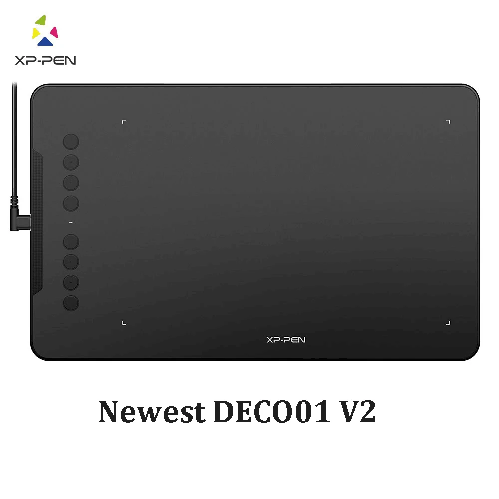 XP-Pen Deco 01 V2 графический планшет для рисования Цифровой с наклоном для Android и 8 клавиш быстрого доступа(8192 уровней давления) для начинающих - Цвет: Newest DECO01 V2