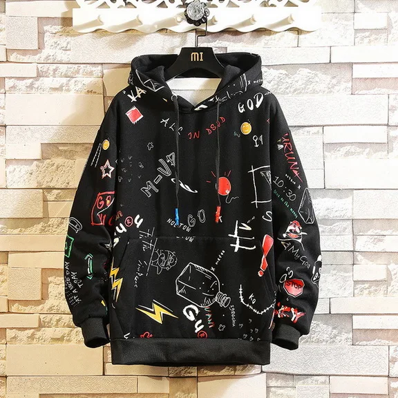 ASIAN SIZE -W19181 2 Осень-весна, модная Высококачественная Мужская толстовка в стиле хип-хоп, пуловер с длинным рукавом, толстовки, толстовка, одежда - Цвет: ASIAN SIZE -W19181 2